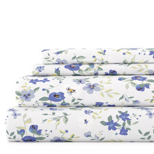 Home Collection Blue/Lavender Floral QUEEN Sh...
