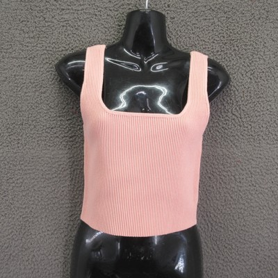 #ad #ad Abound Tank Top Womens Small Pink Sky Reversible Crop Sweater Knit Ribbed 2 Way $7.99