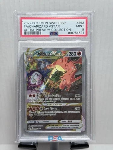 2022 POKEMON SWSH BLACK STAR PROMO #262 FULL ART/CHARIZARD VSTAR PSA 9