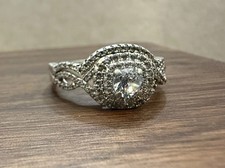 925 Sterling Silver Eternity Stackable Ring Garnets Halo Wedding Engament Ring