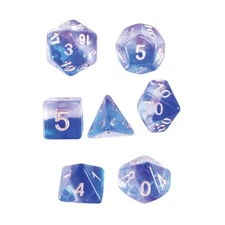 Koplow Layered Dice Poly Set Mint Blue w/Silver (7) New