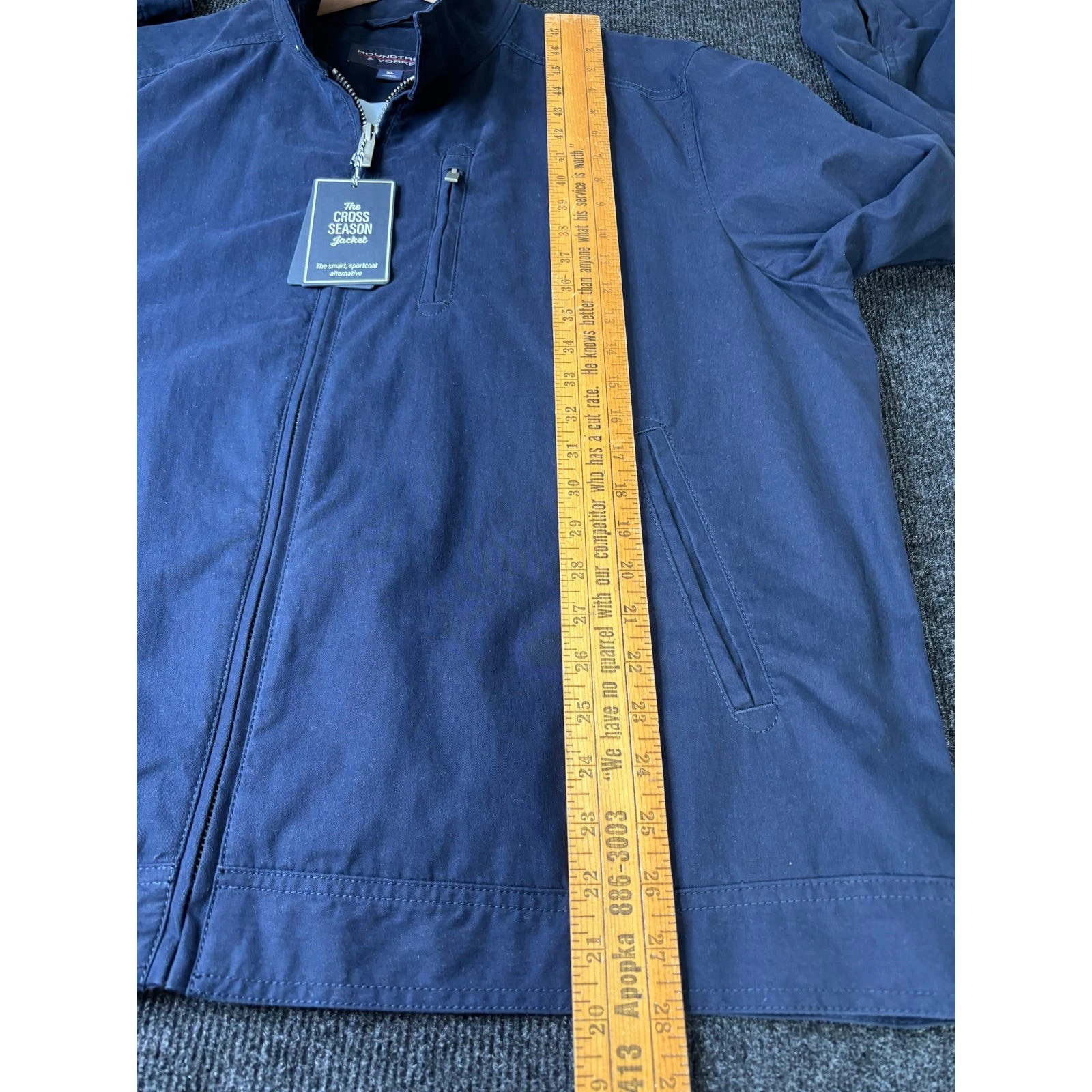NWT Roundtree & Yorke The Cross Season Jacket Navy Blue Size XL Casual Coat - product detail image 2