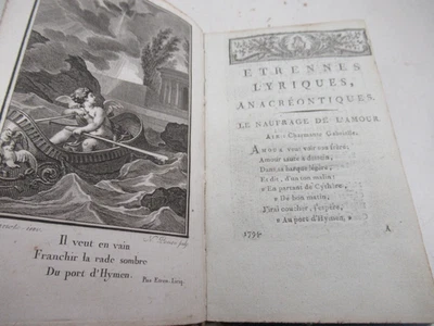 ETRENNES LYRIQUES ANACREONTIQUES 1794 Illustré MUSIQUE POESIES REVOLUTION - Photo 1/4