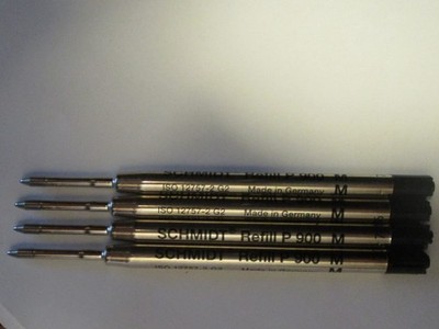 4 Schmidt P900 M Parker Style Black Ballpoint Pen Refills , Made In Germany, New