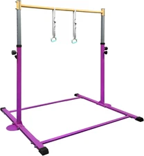 Gymnastic Kip Bar,Horizontal Bar for Kids Girls Junior3' to 5' Adjustable Height