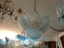 plafoniera in vetro granigliato  di murano  6 luci molto luminosa anni 70-80