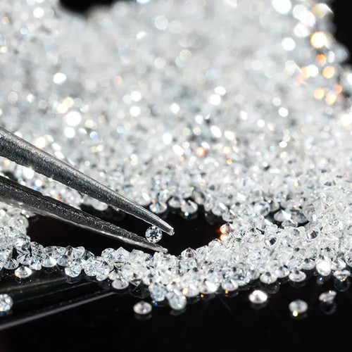Certified 1 mm Round Cut CVD Diamond I Color VS1 Clarity 50 Pcs Diamond Lot - Picture 1 of 8