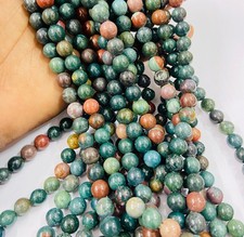 Indian Blood Stone Round Beads 4mm, 6mm, 8mm, 10mm 15.5" Strand Natural Gemstone