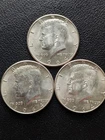 Kennedy Half Dollars - 1964 P - Lot of Three (3) 90% Silver Coins, Circulated
