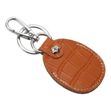 Leather Key Fob Keys Cover RFID Key Fob Protector 1.85"x0.12" Orange