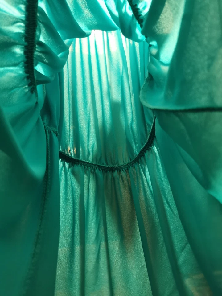 MAGLIA / ABITO / VESTITO Estivo Elasticizzato - Color VERDE ACQUA - Taglia Unica - Immagine 4 di 4