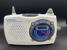 Vintage Emerson Instant Weather Band Radio LCD Clock AM FM TV Tested