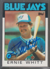 Autographed 1986 Topps Ernie Whitt - Blue Jays