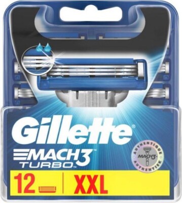 Gillette Mach3 Turbo 12 Razor Blades Replacement