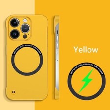 Rimless Magnetic Cover For iPhone 15 Pro Max 14 13 Matte Frameless Magsafe Case