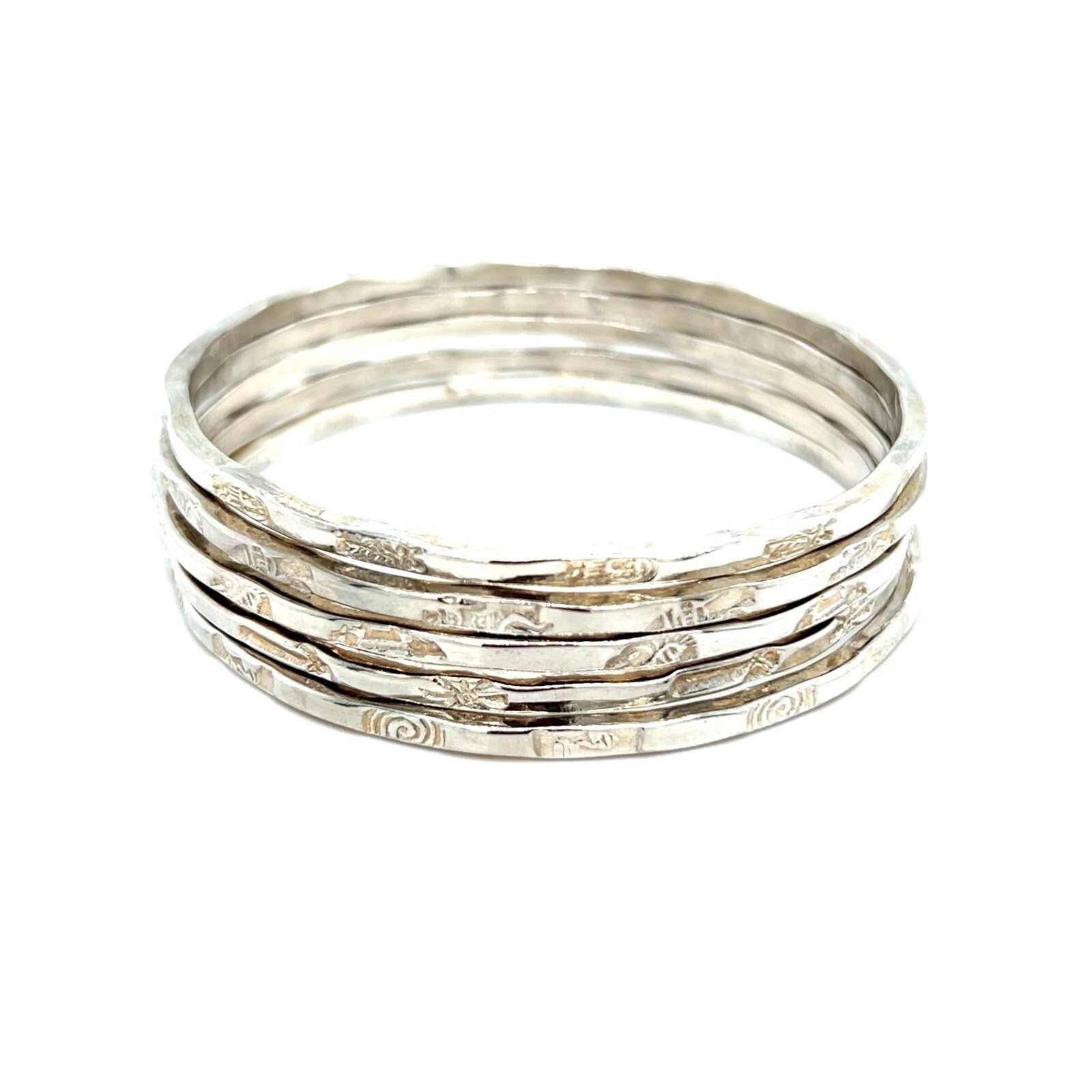 Silver 925 5-Stack Bangles - image 1