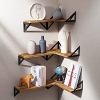 Wandregal Holz Schweberegal Wandboard HäNgeregal KüChenregal Wandmontage 3Er Set
