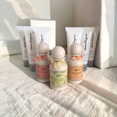 Vtg Trvl Sz Jafra Body Care Collection & Salvatore Ferragamo Hair Conditioners