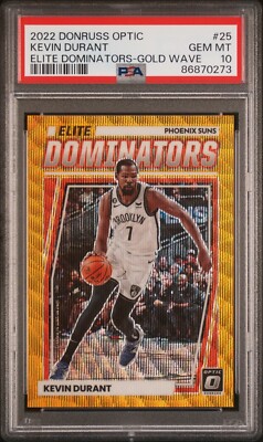 LEBRON JAMES 2022 OPTIC #22 ELITE DOMINATORS GOLD WAVE #ED/10 SP