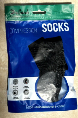 Dr. Sock Black COMPRESSION SOCKS One Size Fits, Prevents Plantar Fasciitis NEW