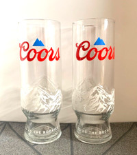 Coors Light Pint 20oz  Glasses x 2 Embossed New CE M22