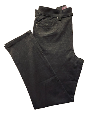 Gloria Vanderbilt Amanda PONTE KNIT PANTS Grey Tapered-Leg High