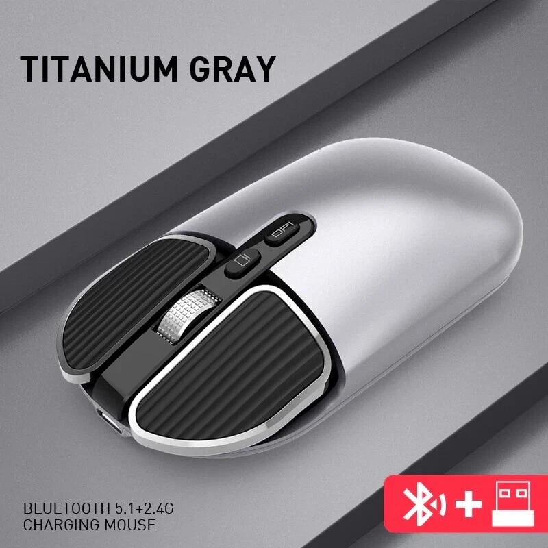 New Ultra Slim Rechargeable Wireless Bluetooth Dual Mode Mouse For PC Mac Tablet - Image 3 of 4