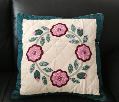 Set of 2 Applique Handmade Quilt Pillow Cover 18''x18''