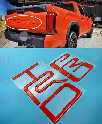 Fit 2022 2023 Toyota Tundra TRD PRO Red Domed Tailgate Letters Inlay