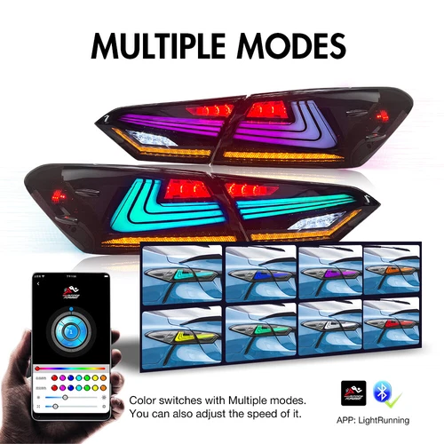RGB LED Rear Tail Light Fit For Toyota Camry 2018-2023 Lexus Style Animation DRL - Picture 10 of 20