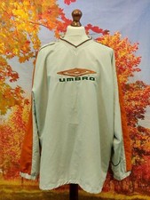 Umbro spell out logo beige orange nylon waterproof Sweatshirt. UK men's size 2XL