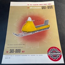 RARE VINTAGE 1964 SKI-DOO SNOWMOBILE SALES BROCHURE 4 PAGES VERY NICE T93
