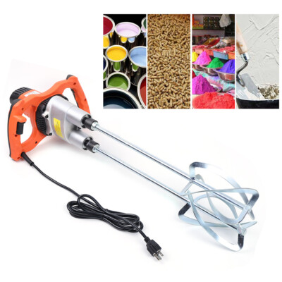 1800W 2Speed Concrete Mixer Power Mortar Mixer Counter-rotating Double Agitators