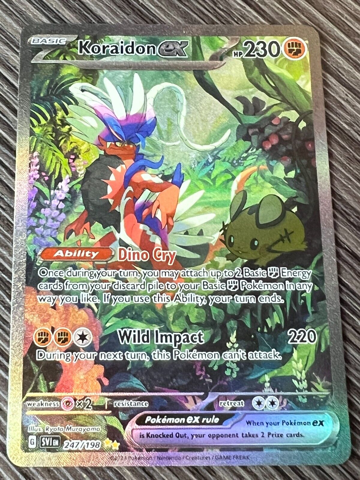 Carta 247/198 TCG Original Copag Pokémon Card Koraidon EX Full Art  Brilhante Foil Holográfico Texturizada