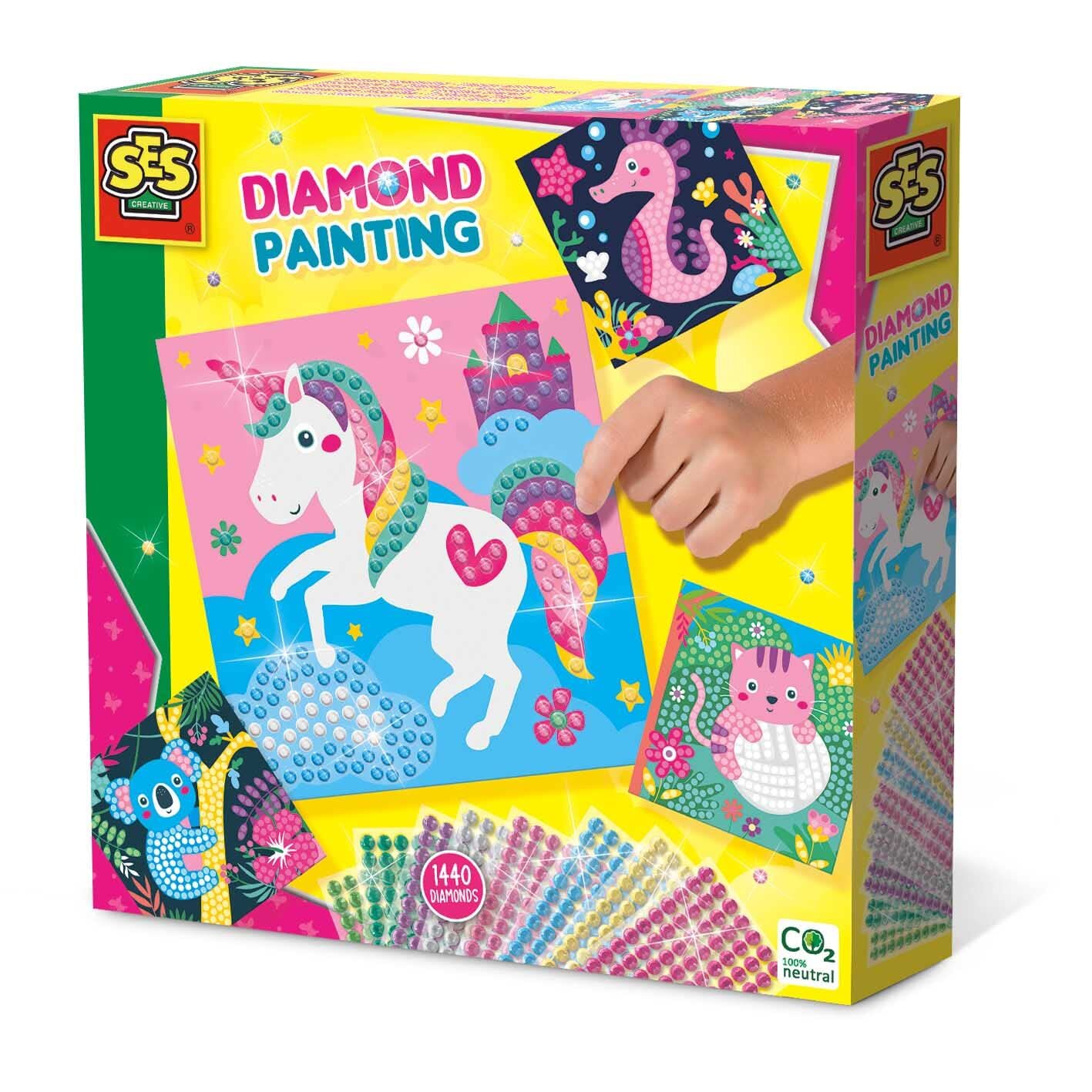 SES Creative 14701 Diamond Painting - Quadro con animali felici Singolo