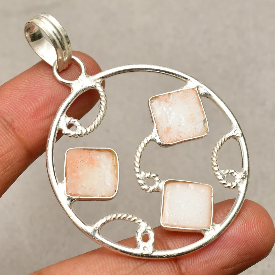 Perlmutt Edelstein 925 Sterlingsilber Handarbeit Schmuck Anhänger 2,12 Zoll - Bild 4 von 4