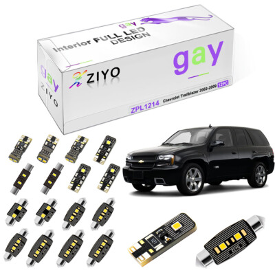 12pcs Deluxe White Interior LED Light Kit For Chevrolet Trailblazer 2002-2009 