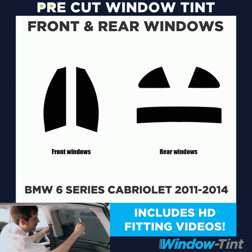 For BMW 6 Series Cabriolet 2011-14 Full Pre Cut Window Tint Kit Front & Rear - Picture 2 of 10