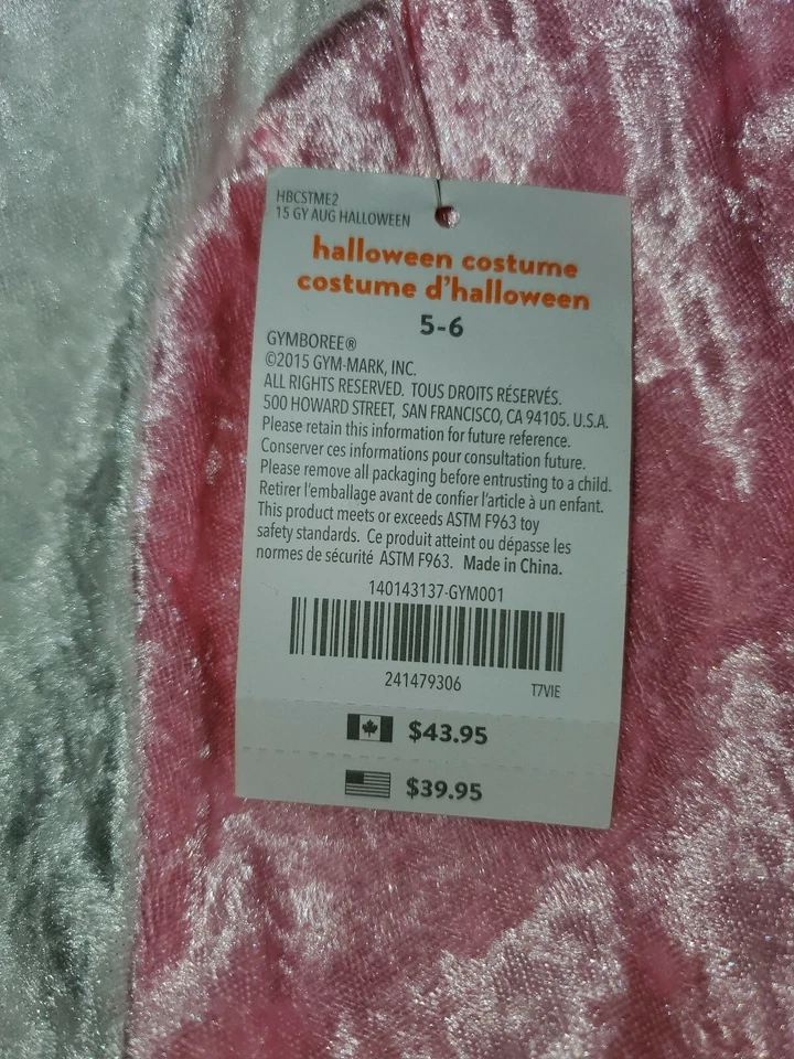 Vestido Disfraz Gymboree y Alas 2015 Talla 5-6 Nuevo con Etiquetas Pegaso Hada Ángel Halloween Foto 2 de 4