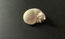 VERY RARE Hagen Renaker Early Sleeping White Cat curled VHTF very hard to find