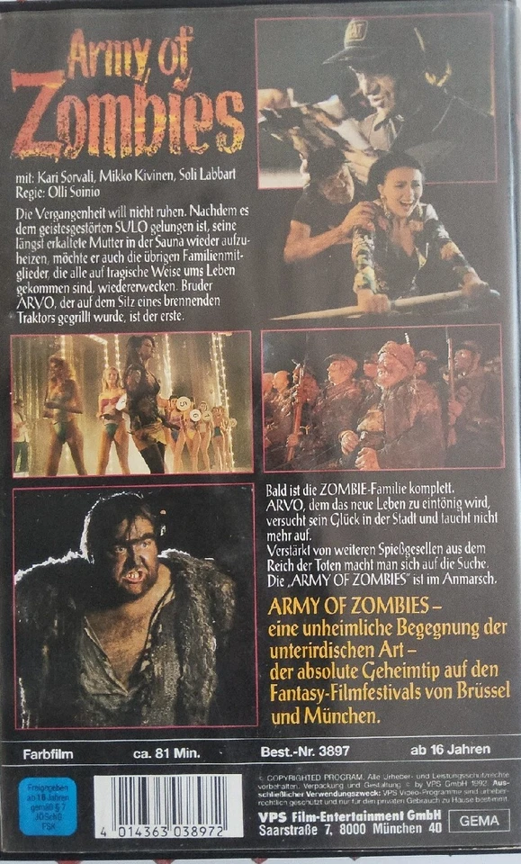 VHS Army of Zombies - Ein dreckiger Haufen (1991) FSK 16 Horrorkomödie Finnland - Bild 2 von 4