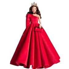 Red One Sleeve Wedding Dress 1/6 Doll Clothes Princess Evening Party Gown 11.5"