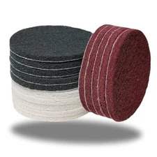 15 Pack Hoop and Loop Multipurpose Scrubber Scouring Pads - Flocking 5 Inch