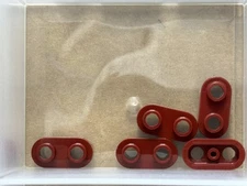LEGO Parts - Dark Red Plate, Round 1 x 2 with Open Studs - No 35480 - QTY 5