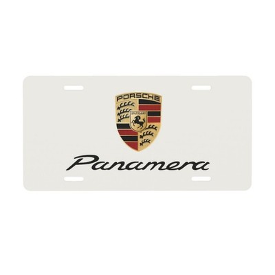 Porsche 12 x 6 inch Aluminum Car Front License Plate Cover Ivory White