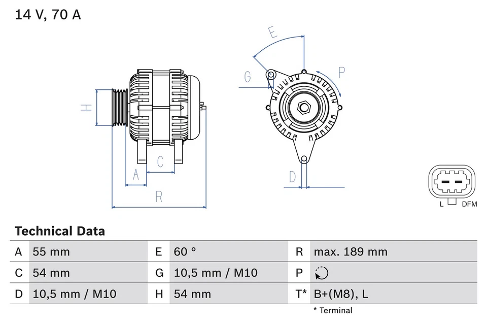 ALTERNATOR 0 986 083 580 FOR VAUXHALL CORSA/Mk/III/VAN CORSAVAN OPEL 3cyl 1.4L - Image 2 of 4