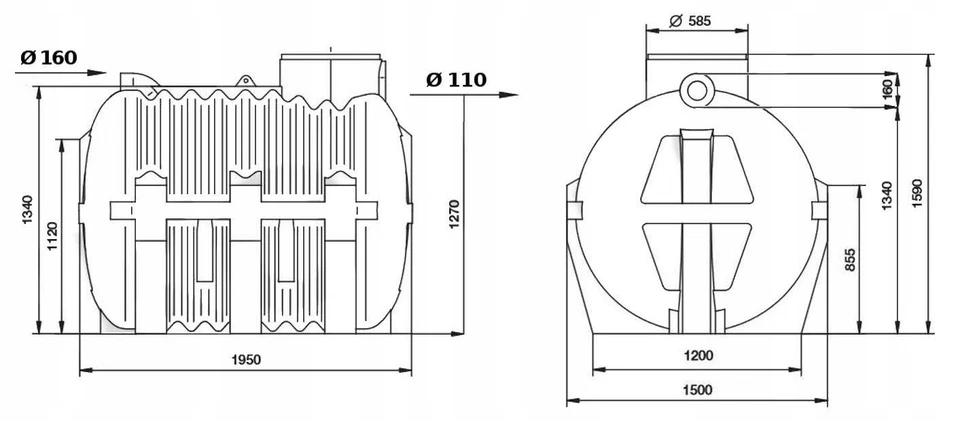 KleinKläranlage 3000L Komplettset mit Drainage 60m für 6 Personen CE - Bild 4 von 4