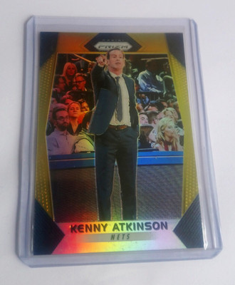 KENNY ATKINSON 2017-18 PANINI PRIZM GOLD 1/10 PRIZMS CARD #160