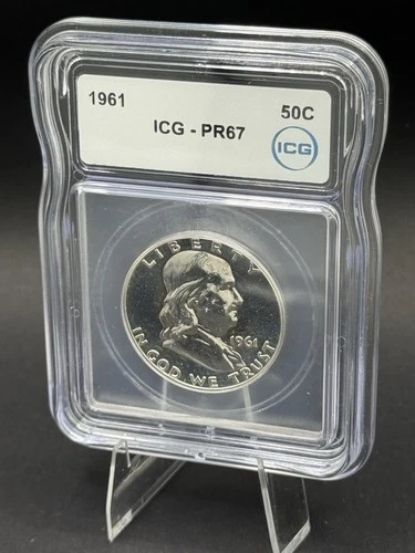1961 Franklin Half Dollar 50C ICG PR67 Proof Silver Coin High Grade