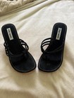 Steve Madden Black Suede Heel Sandals, Steel Heel Size 8 — photo 2